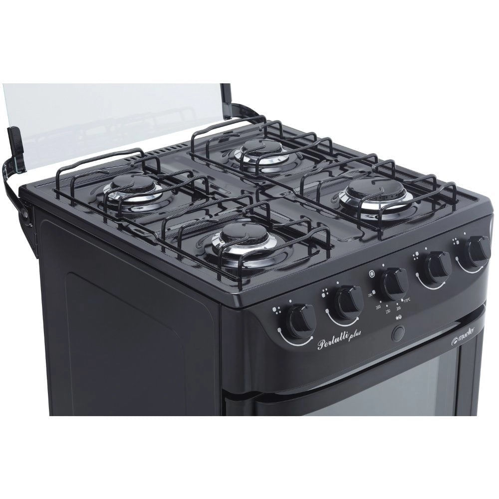 Fogão de piso Mueller 4 Bocas Preto Pertutti Plus - Bivolt - Image 3