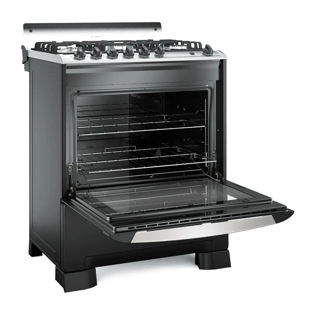 Fogão De Piso Mueller 5 Bocas Decorato Gourmet Preto Fosco - Bivolt - Image 4