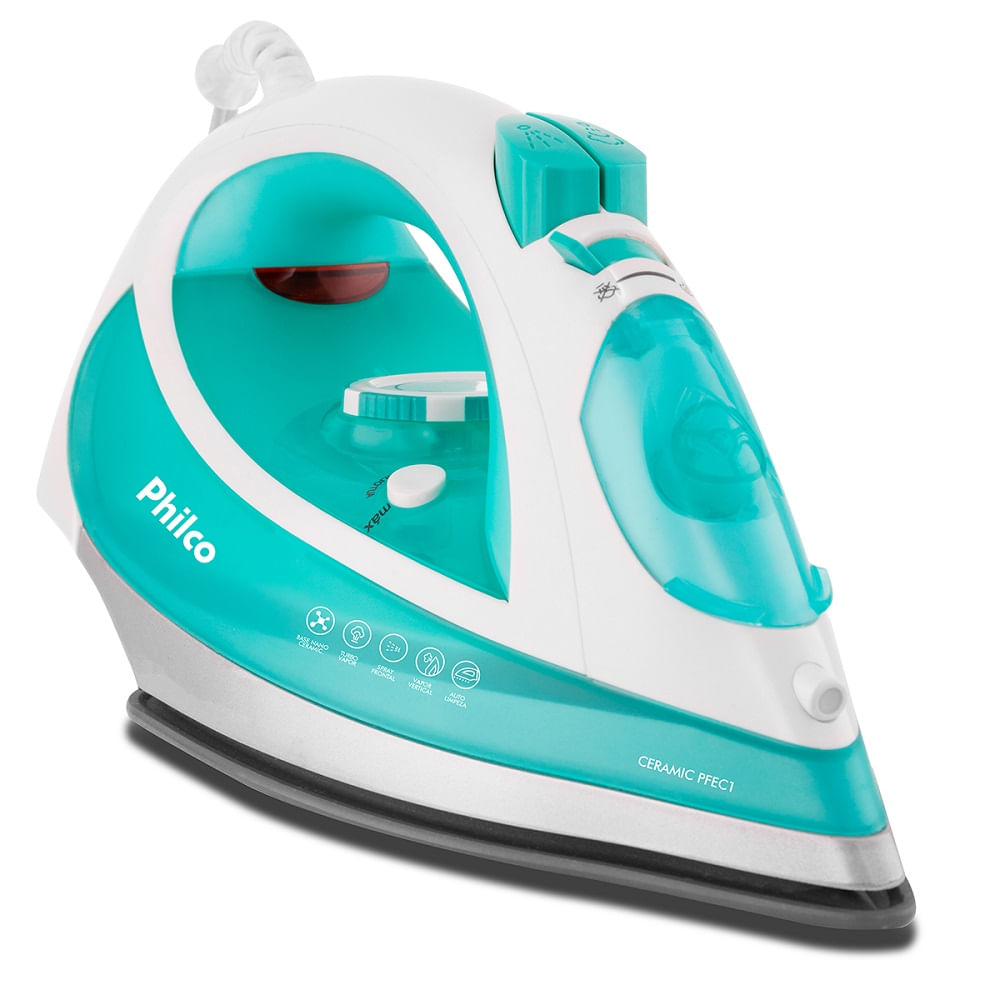 Ferro a Vapor Philco Ceramic Branco e Verde PFEC1 – 127 Volts - Image 2