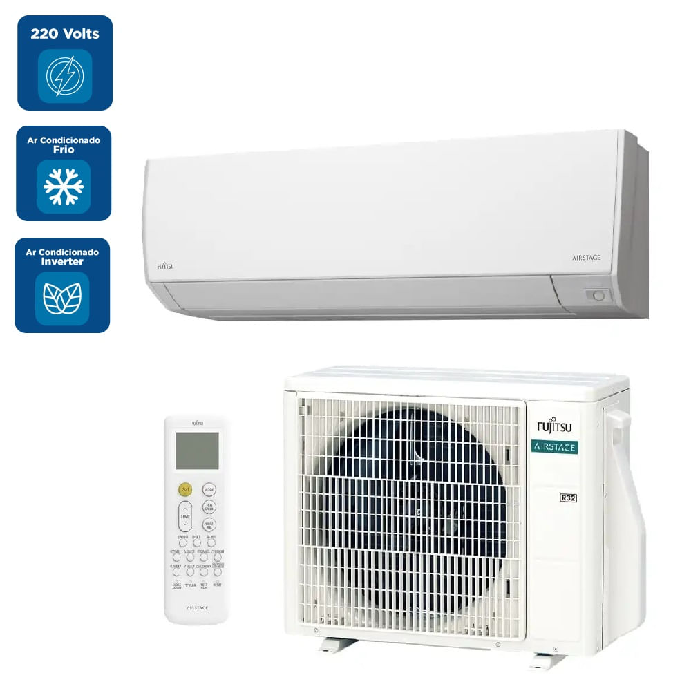 Ar Condicionado Split Hi Wall Inverter Fujitsu 12000 BTU/h Frio ASBG12CMBA – 220 Volts - Image 2