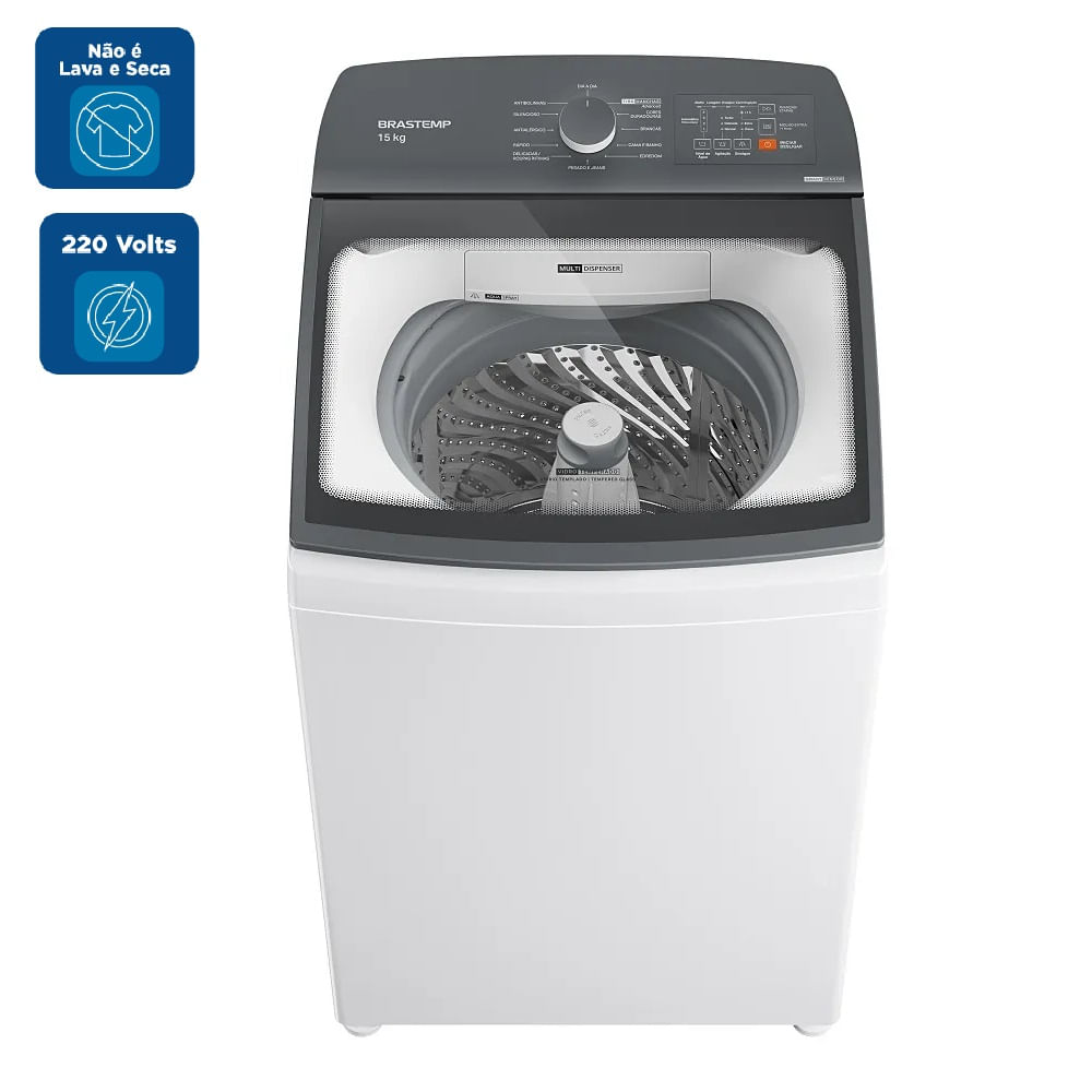 Lavadora de Roupas Brastemp 15Kg Smart Sensor Branca BWF15AB – 220 Volts - Image 2