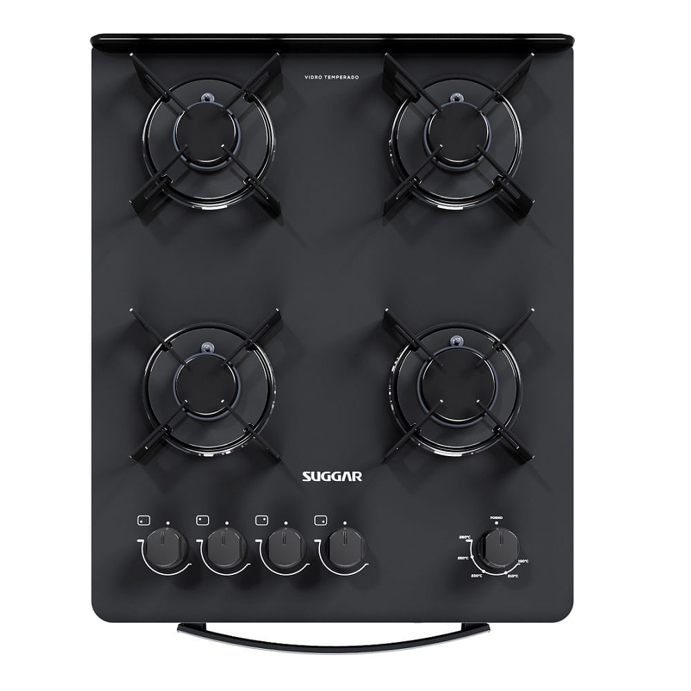 Fogão de Piso Suggar 4 Bocas Mesa de Vidro Neo Max Preto – Bivolt - Image 4