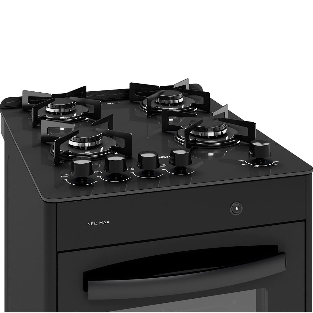 Fogão de Piso Suggar 4 Bocas Mesa de Vidro Neo Max Preto – Bivolt - Image 3