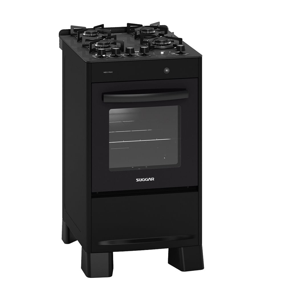 Fogão de Piso Suggar 4 Bocas Mesa de Vidro Neo Max Preto – Bivolt - Image 2