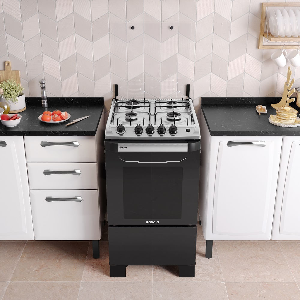 Fogão de Piso Itatiaia 4 Bocas New Dream Branco e Preto – Bivolt - Image 6