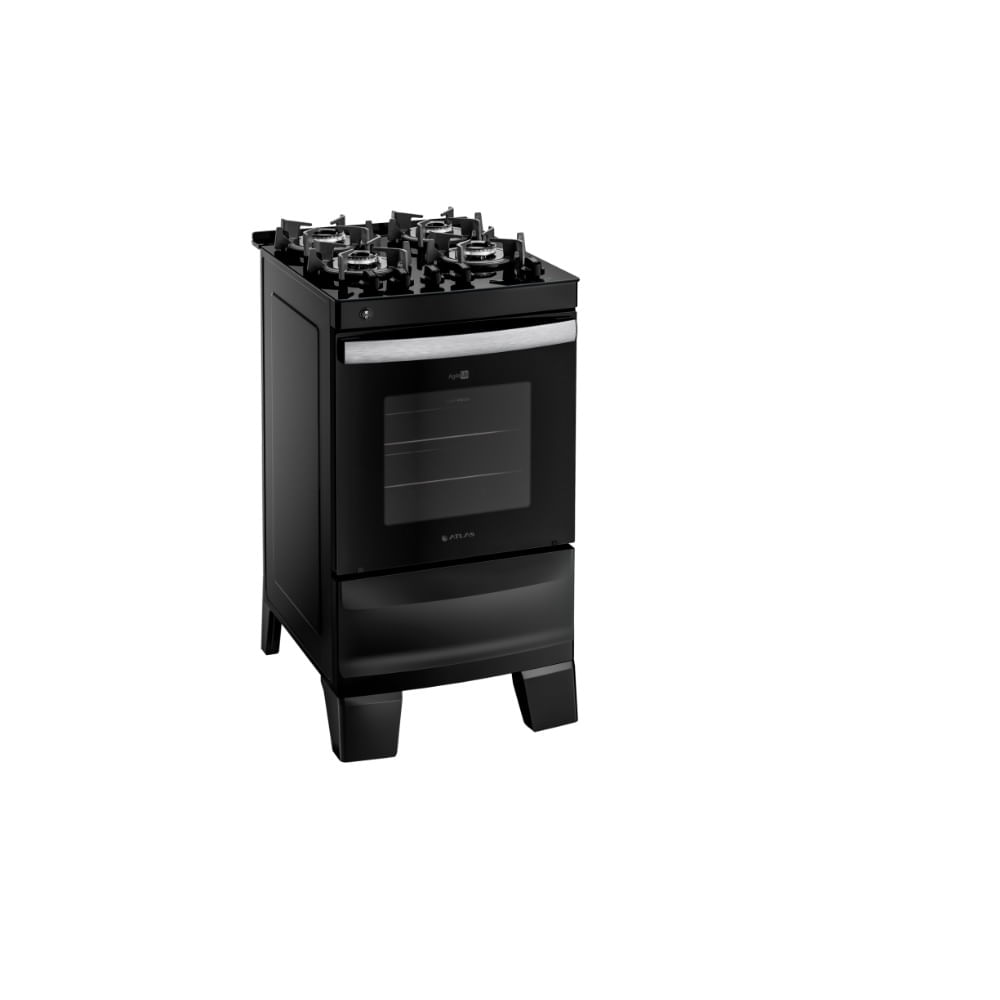 Fogão de Piso Atlas 4 Bocas com Mesa de Vidro Agile Up Glass Preto – Bivolt - Image 2