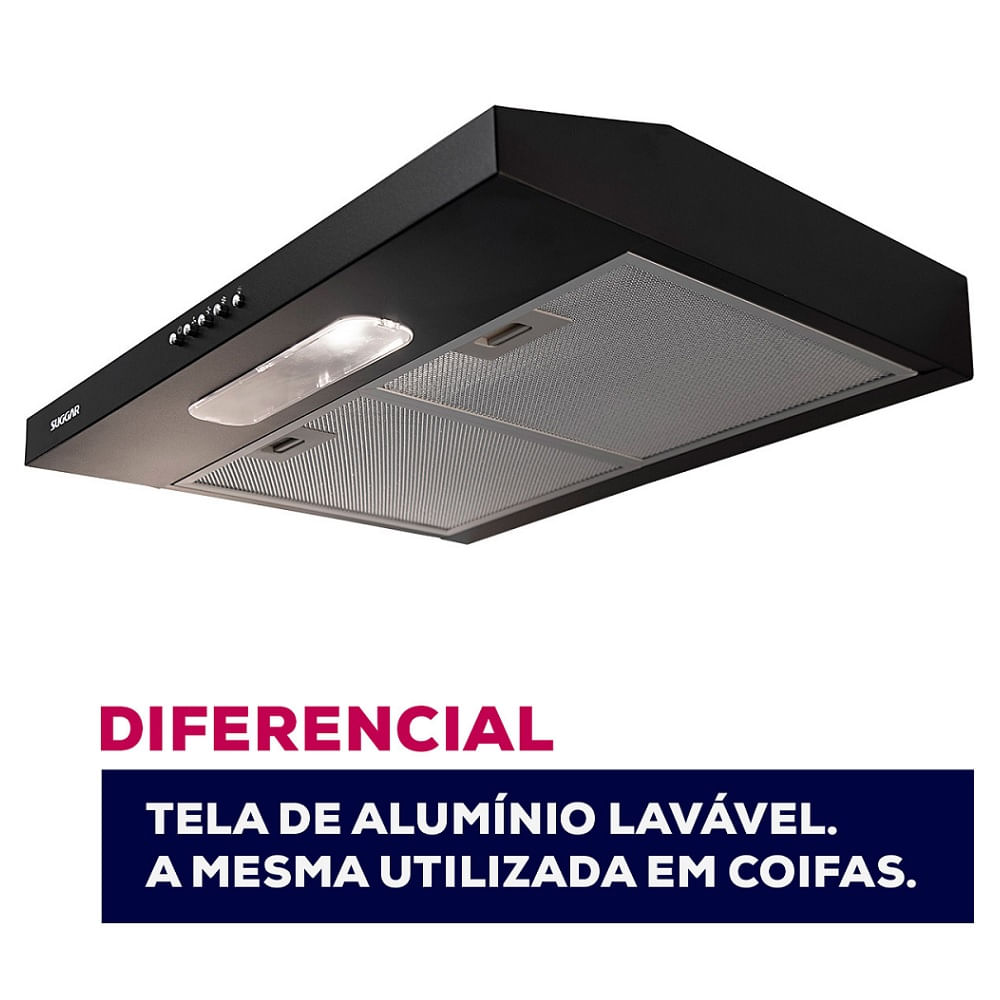 Depurador de Ar Suggar Slim 60cm Preto DPS161PT – 127 Volts - Image 8