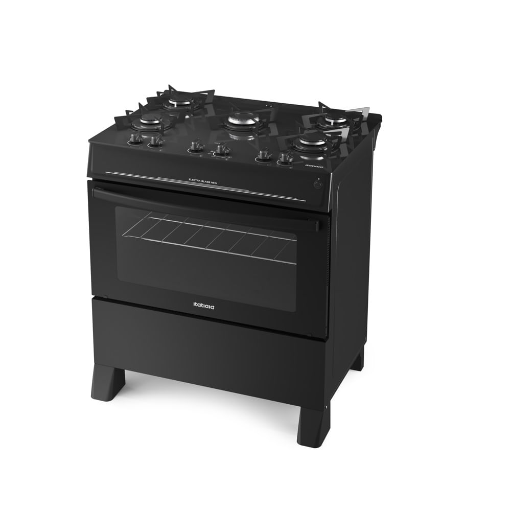 Fogão de Piso Itatiaia 5 Bocas com Mesa de Vidro Electra Glass New Preto – Bivolt - Image 3