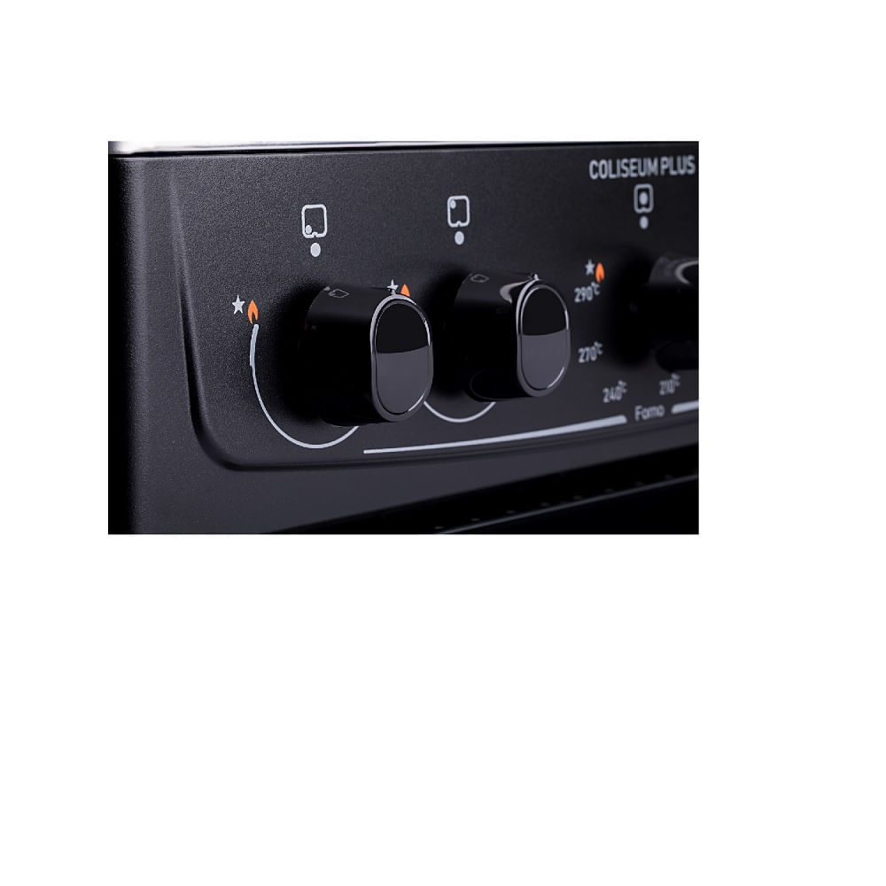 Fogão de Piso Atlas 4 Bocas Com Mesa Inox Coliseum Plus Preto - Image 6