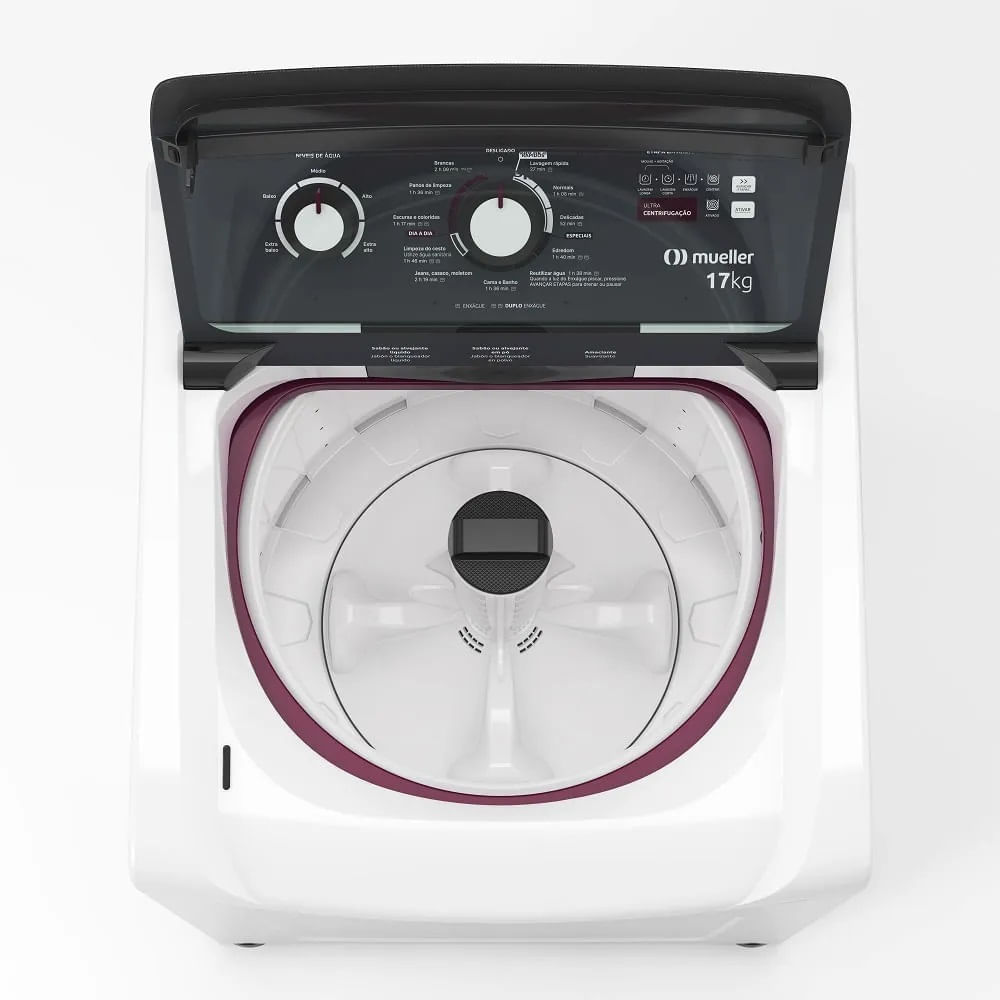 Lavadora de Roupa Automática Mueller 17Kg com Ultracentrifugação e Ciclo Rápido Branca MLA17 – 127 Volts - Image 5