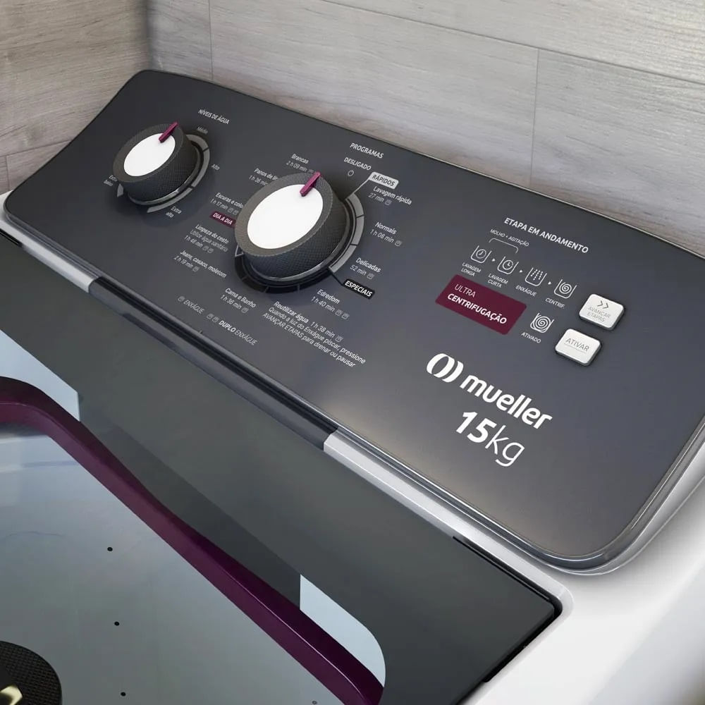 Lavadora de Roupa Automática Mueller 15Kg Ultracentrifugação e Ciclo Rápido Branca MLA15 – 127 Volts - Image 20