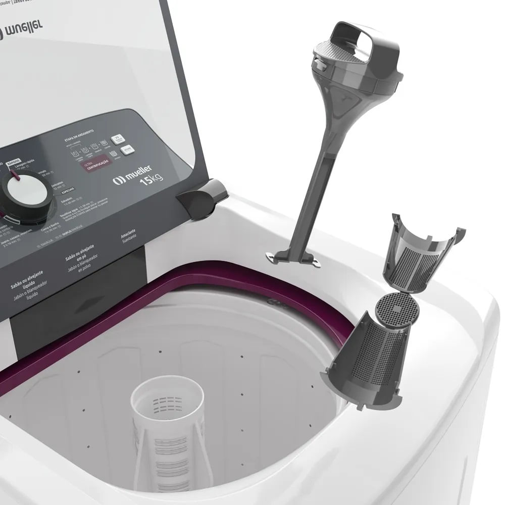 Lavadora de Roupa Automática Mueller 15Kg Ultracentrifugação e Ciclo Rápido Branca MLA15 – 127 Volts - Image 8