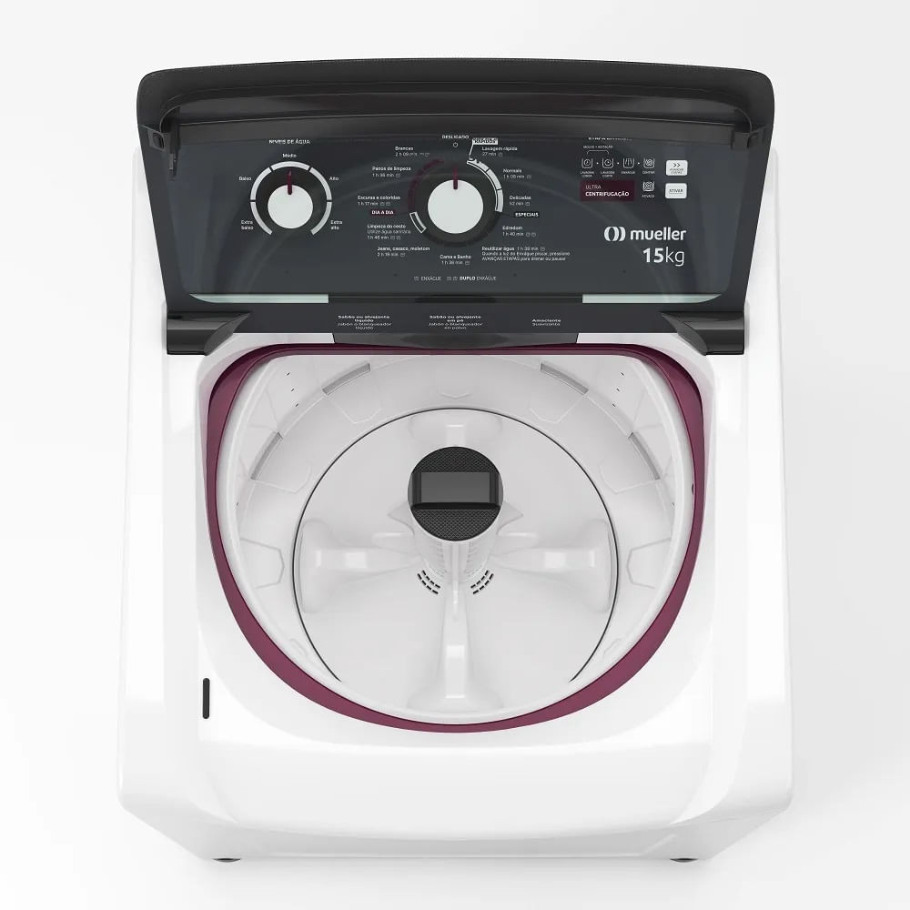 Lavadora de Roupa Automática Mueller 15Kg Ultracentrifugação e Ciclo Rápido Branca MLA15 – 127 Volts - Image 6