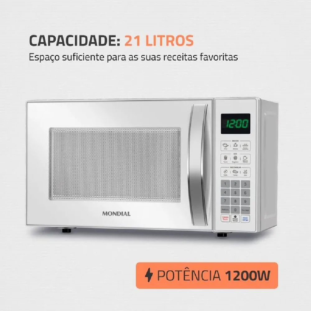 Micro-ondas Mondial 21 Litros Branco MO-01-21-W – 127 Volts - Image 5