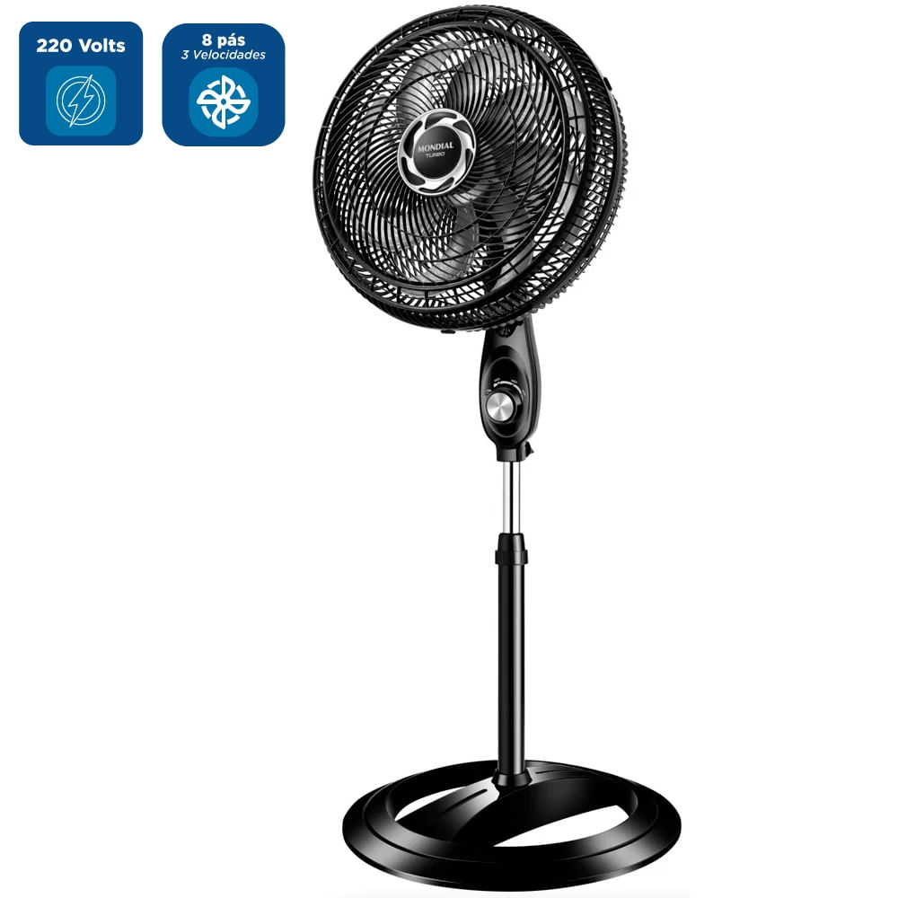 Ventilador de Coluna Mondial 40cm Turbo Preto NVT-40C-8P-B – 220 Volts - Image 2