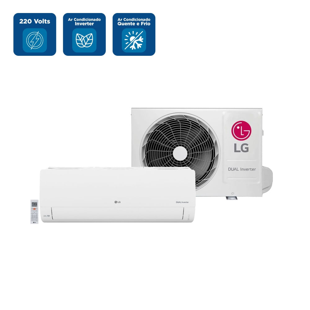 Ar Condicionado Split Hi Wall Inverter LG Dual Compact +AI 18000 BTU/h Quente e Frio S3-W18KLQAL – 220 Volts - Image 2
