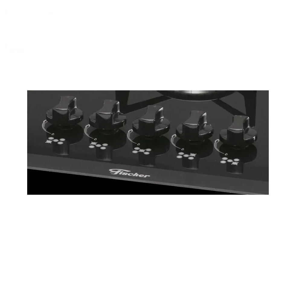 Cooktop a Gás Fischer 5 Bocas com Mesa de Vidro Preto – Bivolt - Image 4