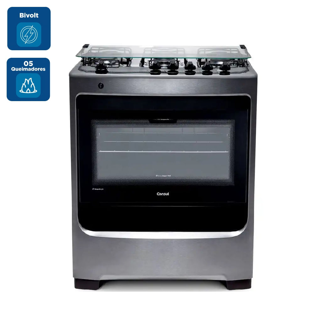Fogão de Piso Consul 5 Bocas Acendimento Automático Inox CFS5NAR– Bivolt - Image 2