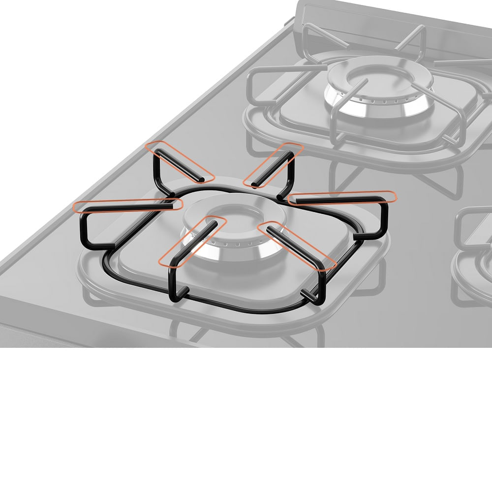 Fogão de Piso Mueller 5 Bocas Fratello Vetro com Mesa de Vidro Preto - Bivolt - Image 8