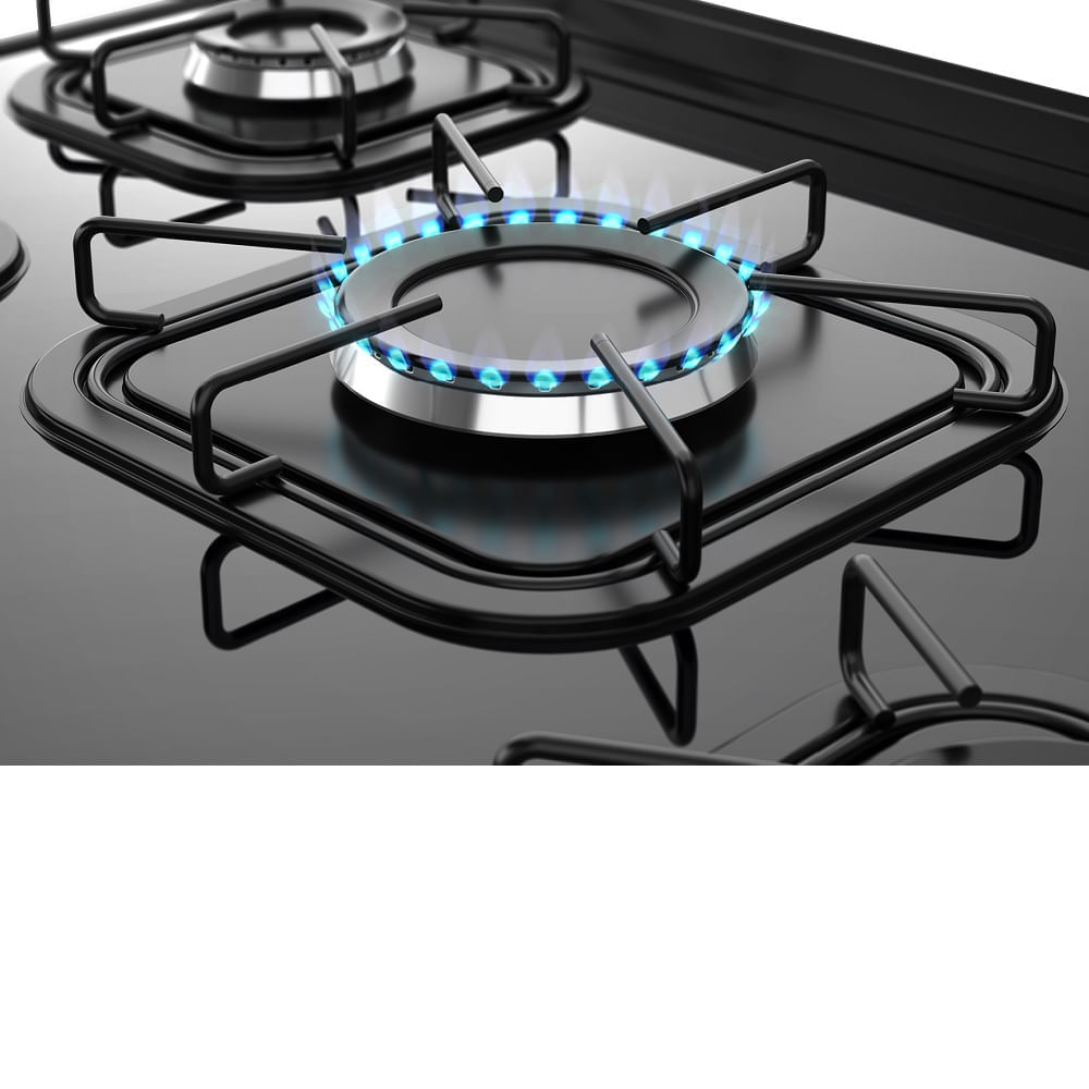 Fogão de Piso Mueller 5 Bocas Fratello Vetro com Mesa de Vidro Preto - Bivolt - Image 6