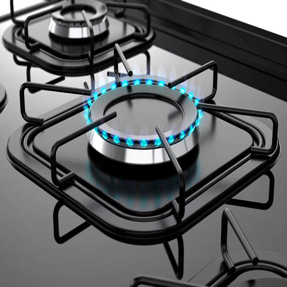 Fogão de Piso Mueller 5 Bocas Fratello Vetro com Mesa de Vidro Grafite - Bivolt - Image 7