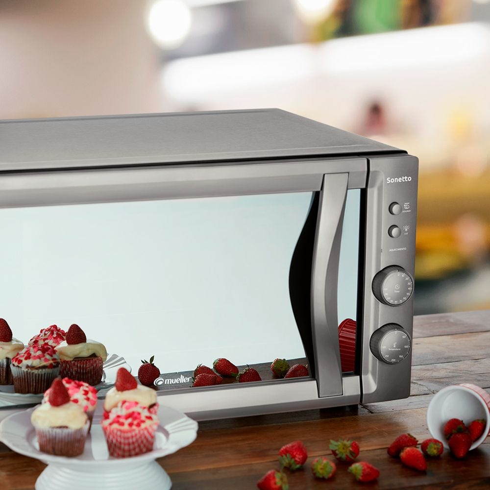 Forno Elétrico Mueller 44 Litros Sonetto Vidro Espelhado Cinza – 220 Volts - Image 7