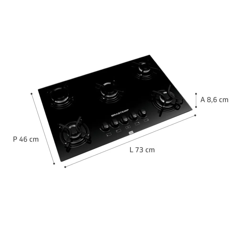 Cooktop Brastemp 5 Bocas com Grades Piatina e Acendimento Automático Preto BDD75AE – Bivolt - Image 3