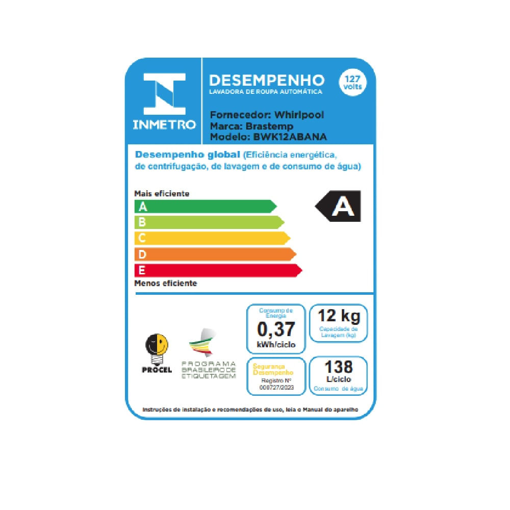 Lavadora de Roupas Brastemp 12Kg Branca BWK12AB – 127 Volts - Image 7