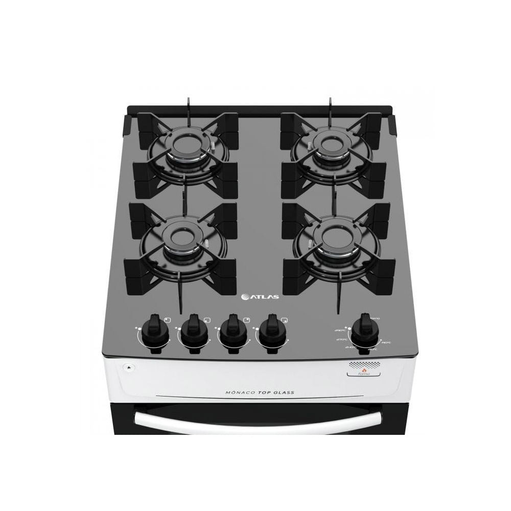 Fogão de Piso Atlas Mônaco Top Glass 4 Bocas Branco – Bivolt - Image 4