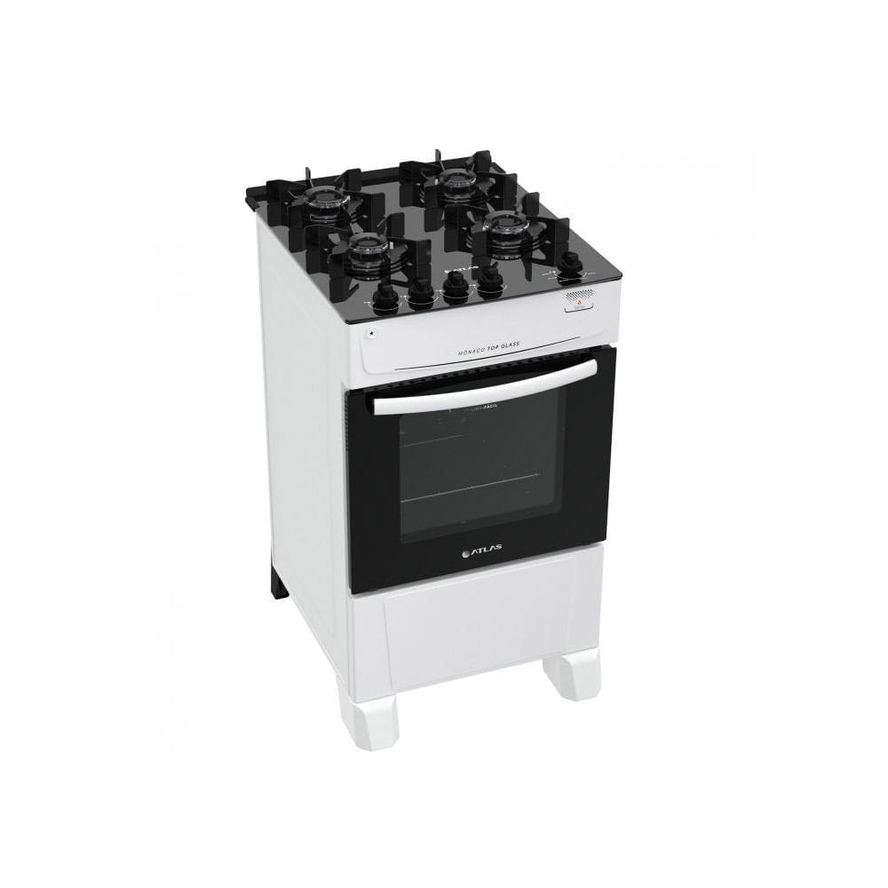 Fogão de Piso Atlas Mônaco Top Glass 4 Bocas Branco – Bivolt - Image 2