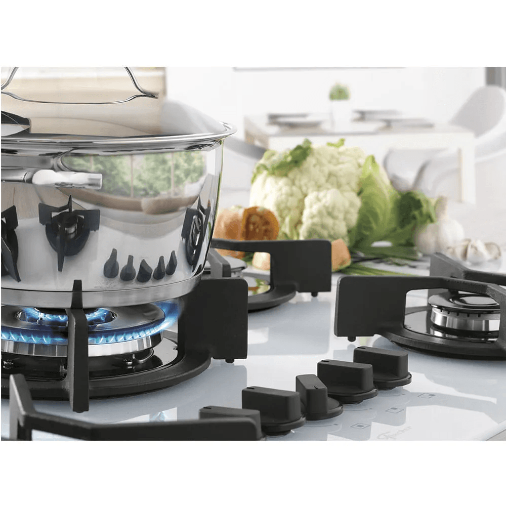 Cooktop a Gás Fischer 5 Bocas Tripla Chama Infinity Mesa Vidro Branco Puro – Bivolt - Image 4