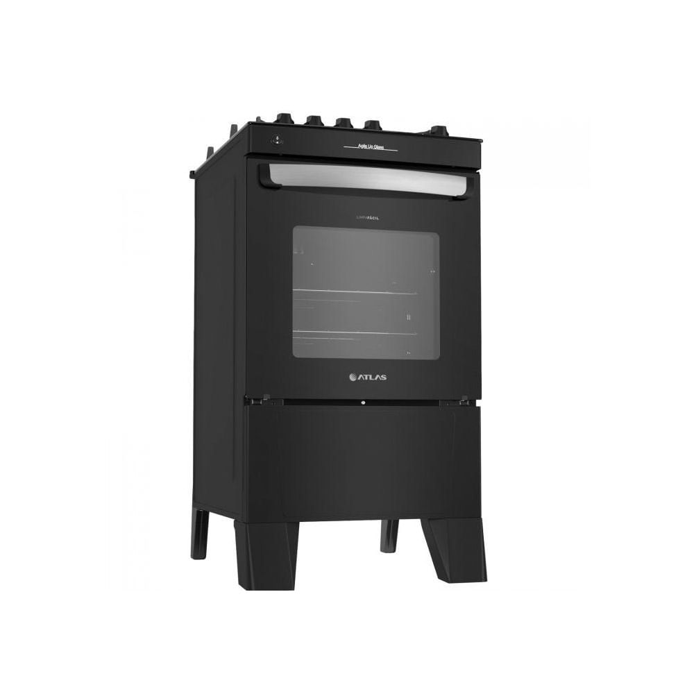 Fogão de Piso Atlas 4 Bocas Agile Up com Mesa de Vidro Preto - Bivolt - Image 2