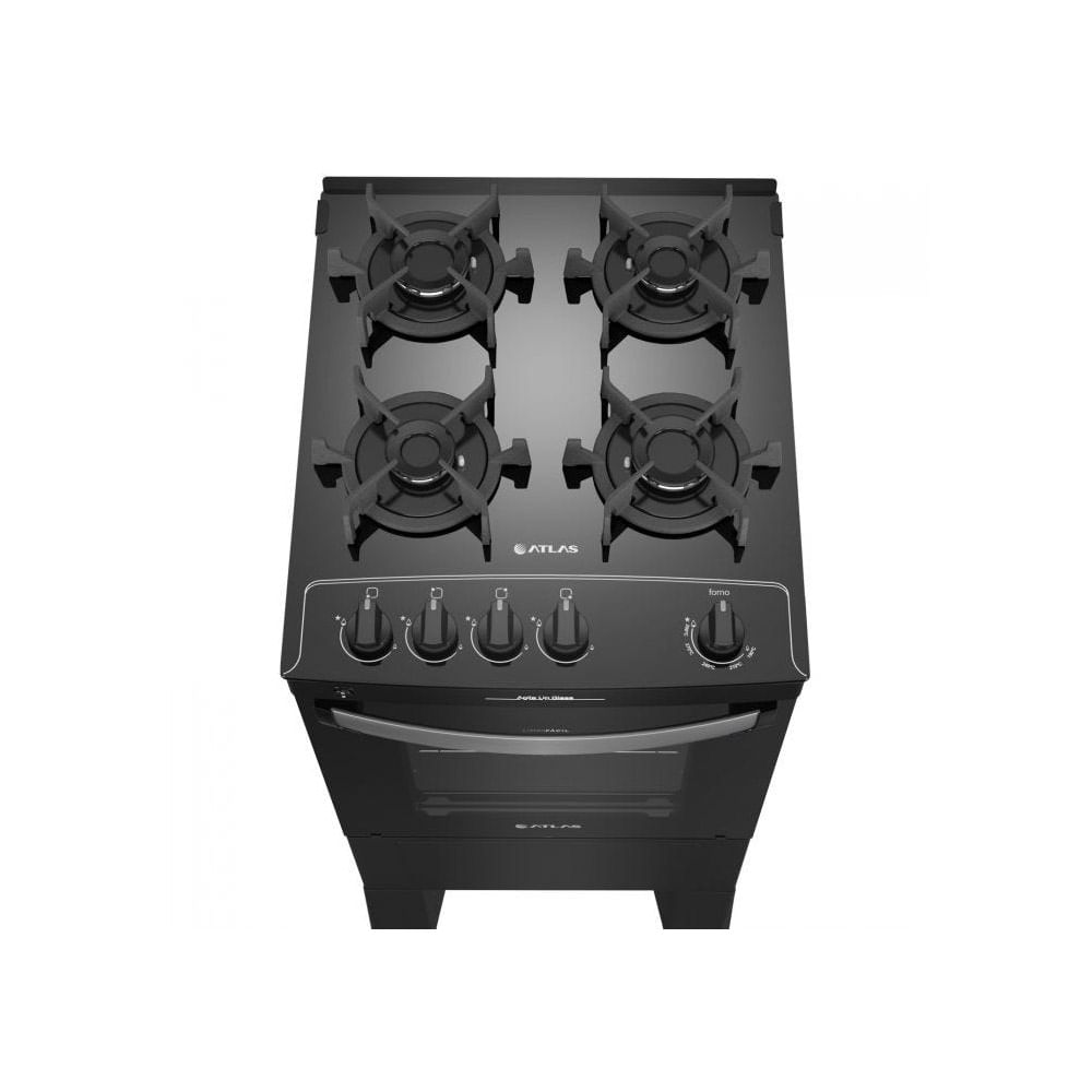 Fogão de Piso Atlas 4 Bocas Agile Up com Mesa de Vidro Preto - Bivolt - Image 4