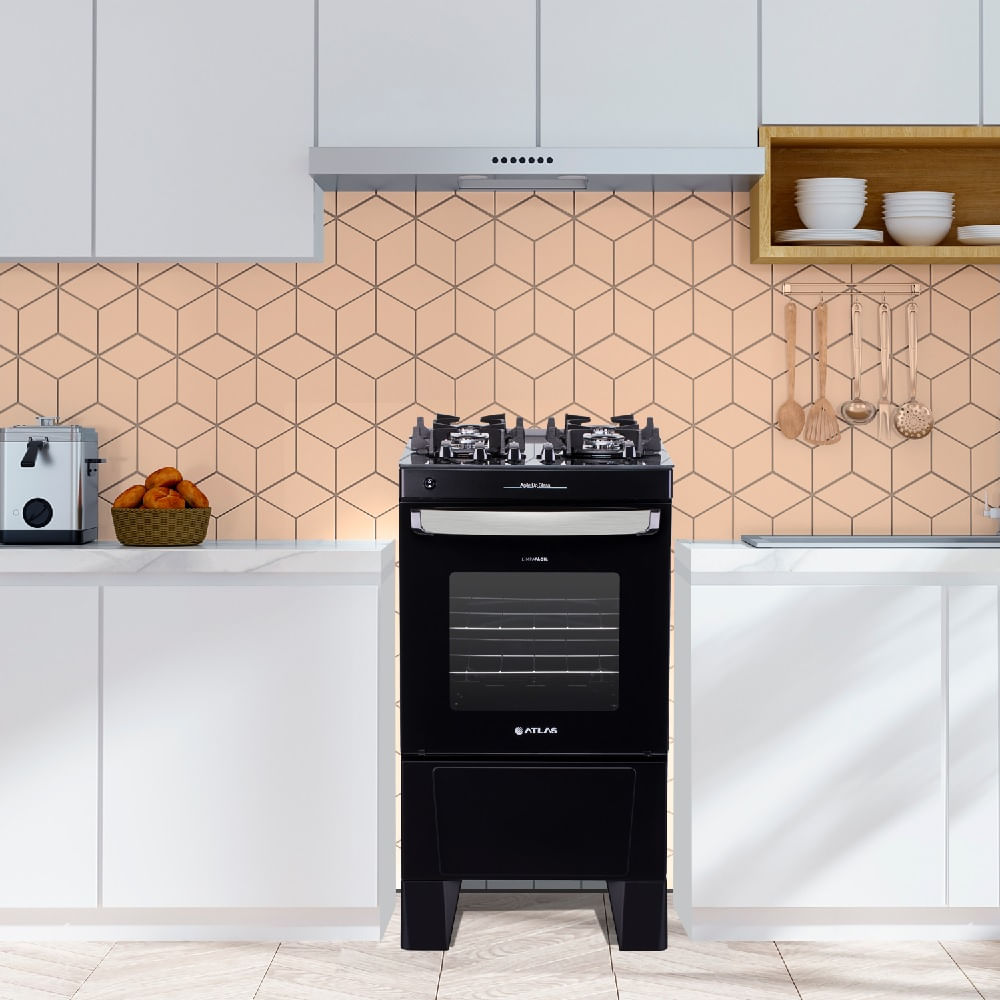 Fogão de Piso Atlas 4 Bocas Agile Up com Mesa de Vidro Preto - Bivolt - Image 6