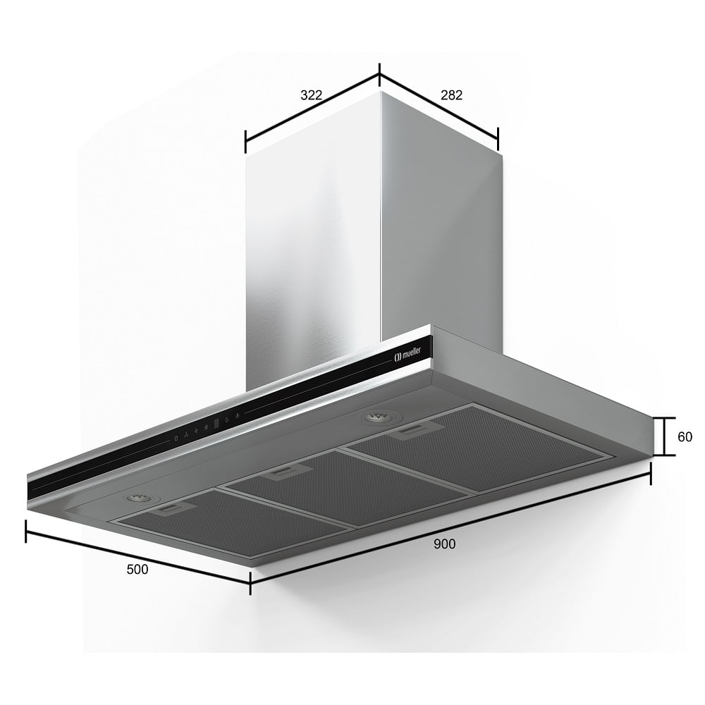 Coifa de Parede Mueller 90cm Plana Inox MCF0190G1 – 127 Volts - Image 4