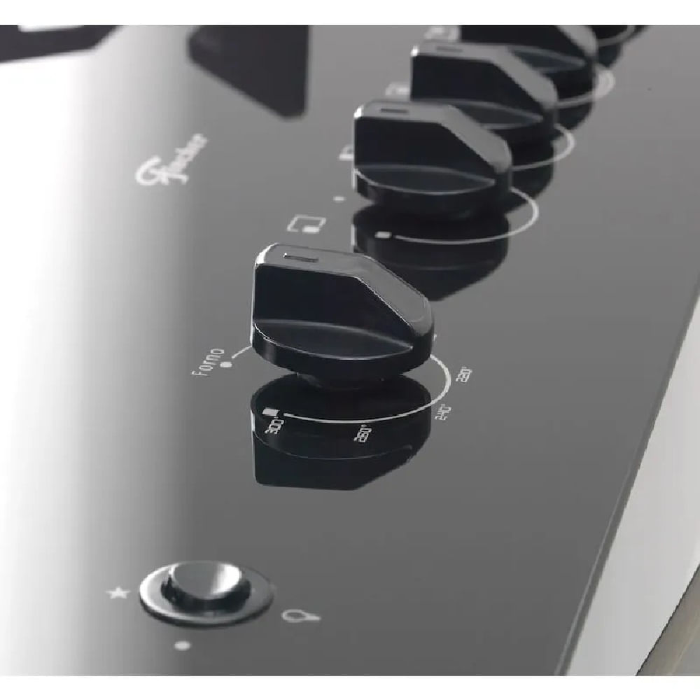 Fogão de Piso Fischer 5 Bocas Gran Cheff com Mesa de Vidro Silver - Bivolt - Image 5