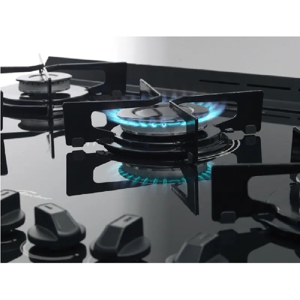 Fogão de Piso Fischer 5 Bocas Gran Cheff com Mesa de Vidro Silver - Bivolt - Image 4