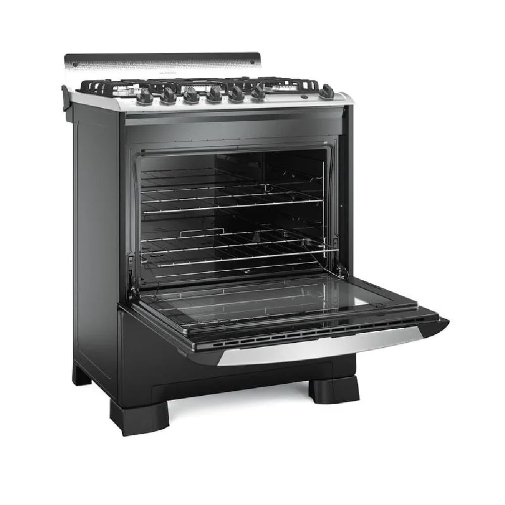 Fogão de Piso Mueller 5 bocas Preto Fosco Decorato Gourmet - Bivolt - Image 4