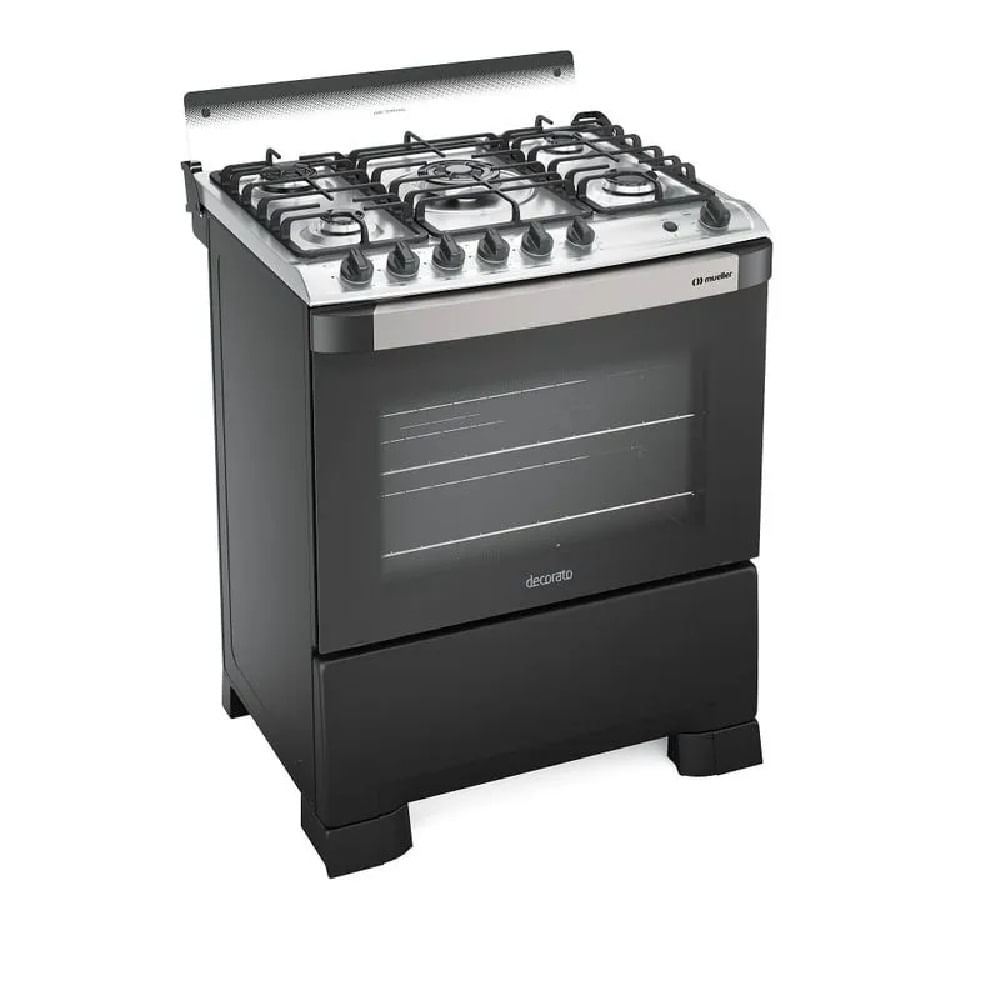 Fogão de Piso Mueller 5 bocas Preto Fosco Decorato Gourmet - Bivolt - Image 3