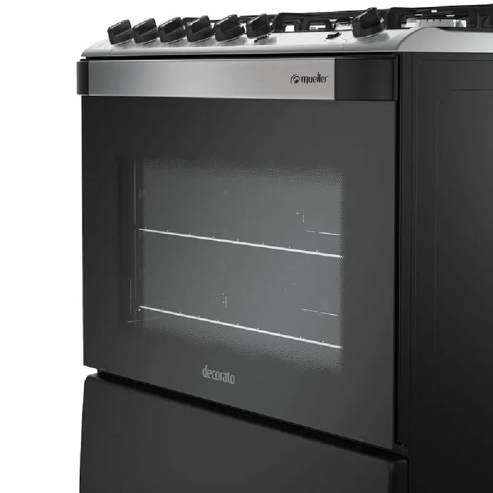 Fogão de Piso Mueller 5 bocas Preto Fosco Decorato Gourmet - Bivolt - Image 5