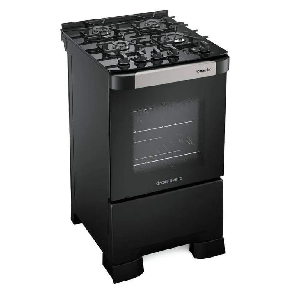 Fogão Mueller 4 Bocas Decorato Vetro Preto - Bivolt - Image 3