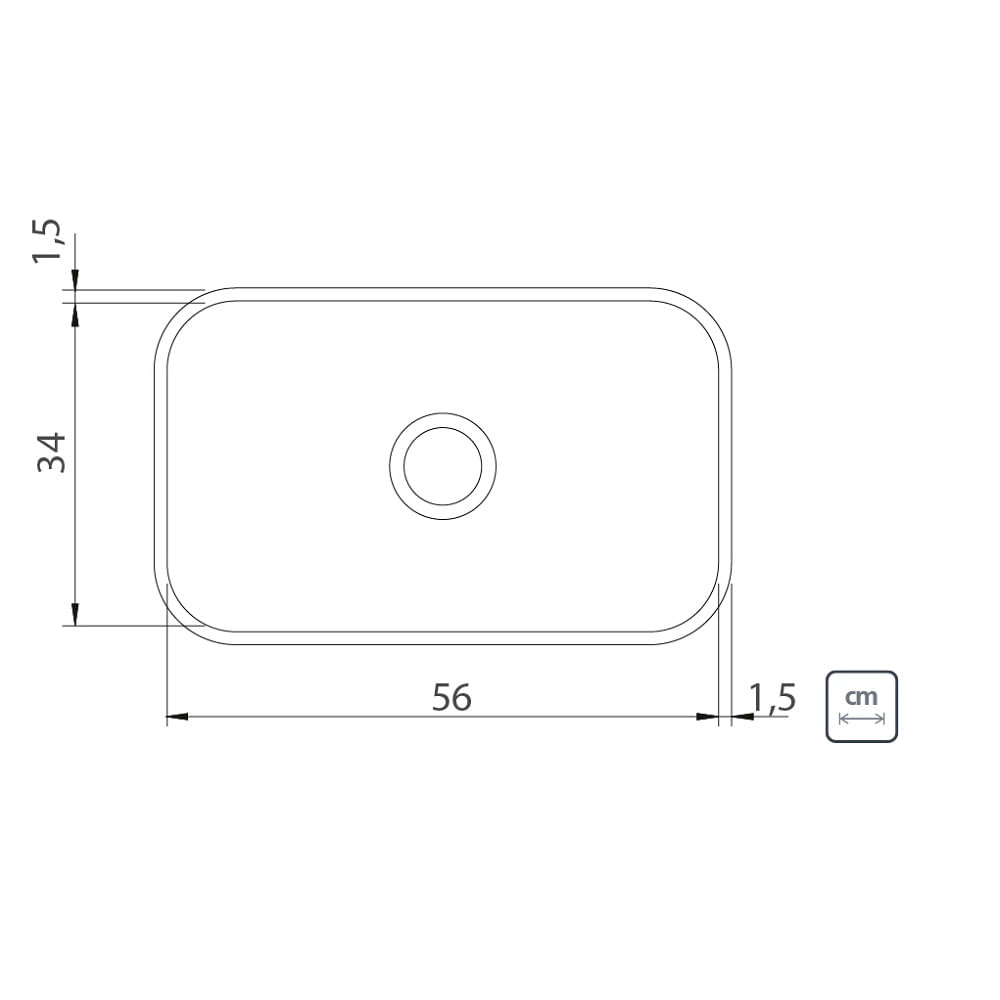 Cuba de Embutir Tramontina 24,5 Litros Lavínia 56x34 cm em Aço Inox Polido - Image 2