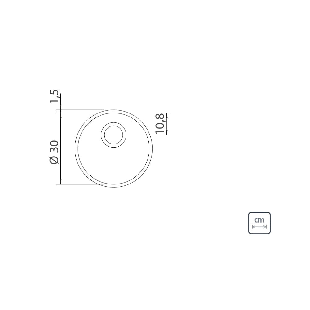 Cuba de Embutir Tramontina 9 Litros Luna 30 cm em Aço Inox Polido - Image 2