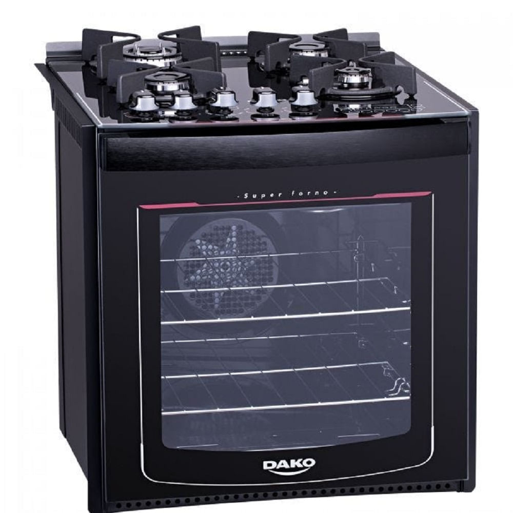 Fogão de Embutir Dako 4 Bocas Turbo Glass Preto - Bivolt - Image 4