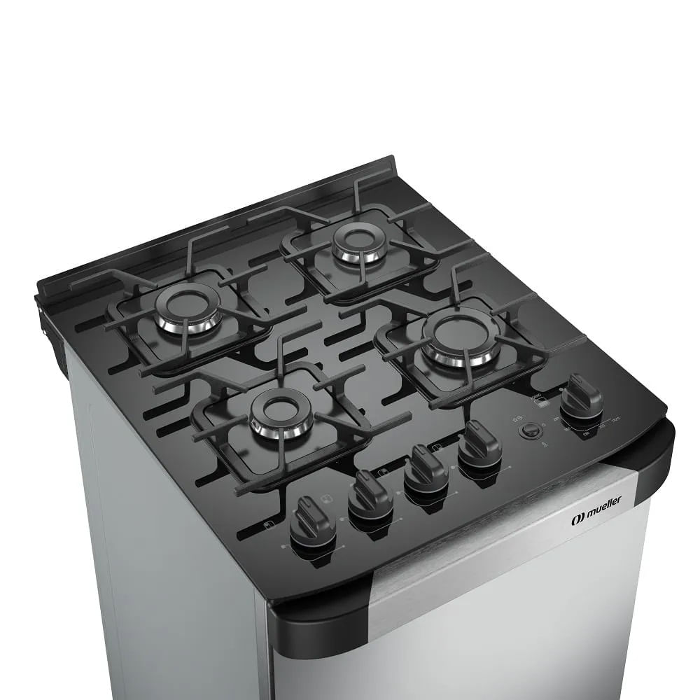 Fogão de Piso Mueller 4 Bocas Decorato Vetro Inox – Bivolt - Image 8