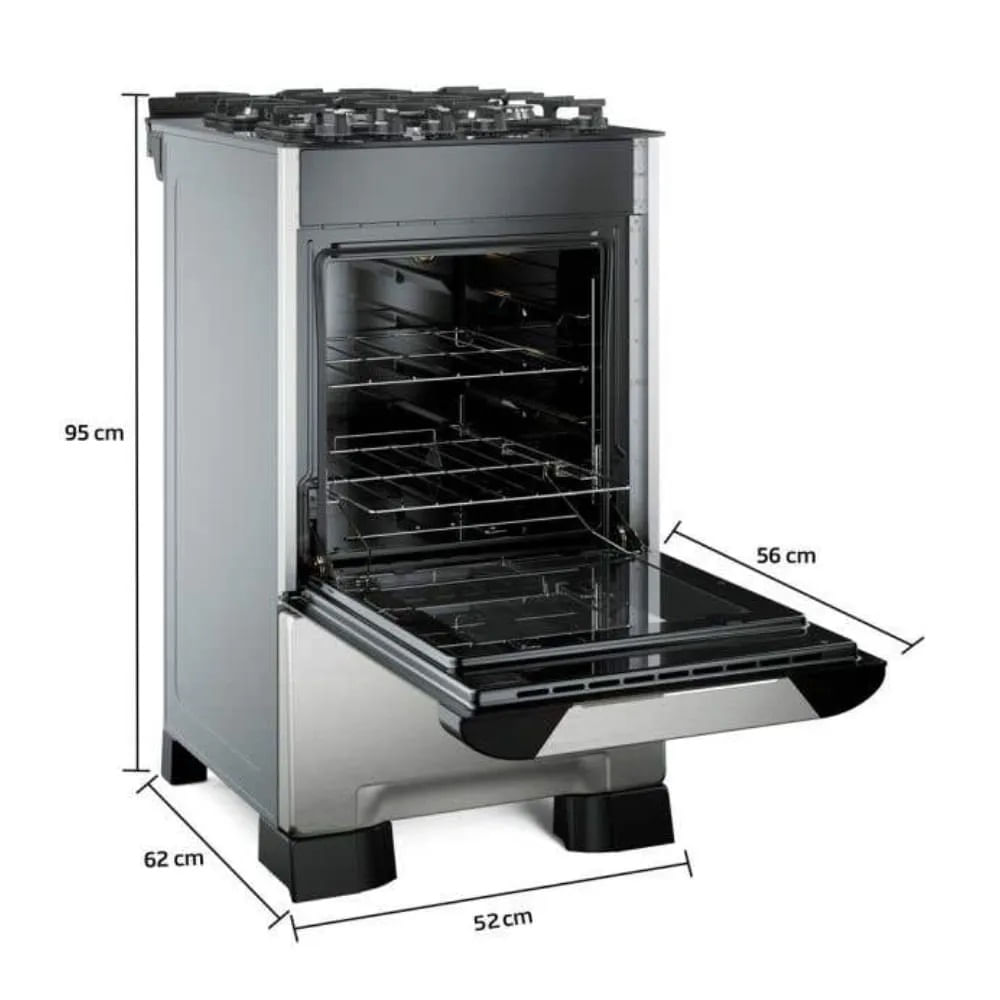 Fogão de Piso Mueller 4 Bocas Decorato Vetro Inox – Bivolt - Image 14