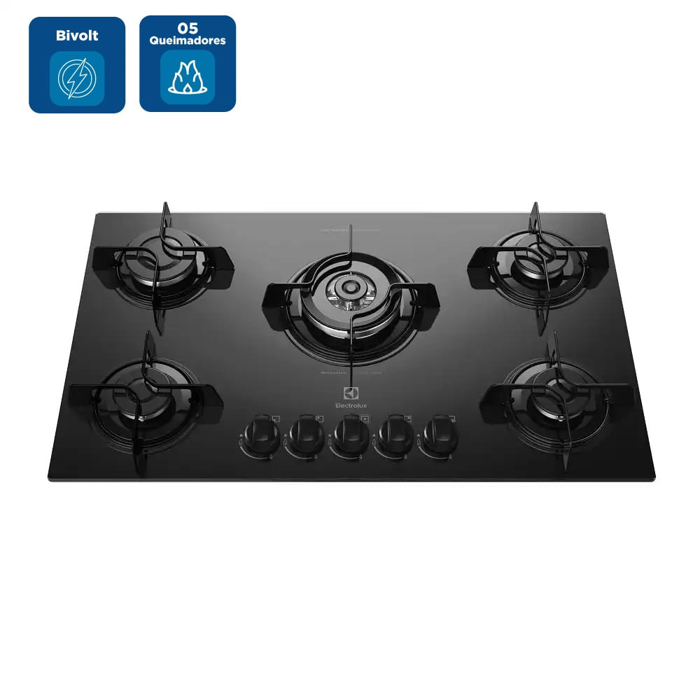 Cooktop a Gás Electrolux 5 Bocas Preto KE5TP – Bivolt - Image 2