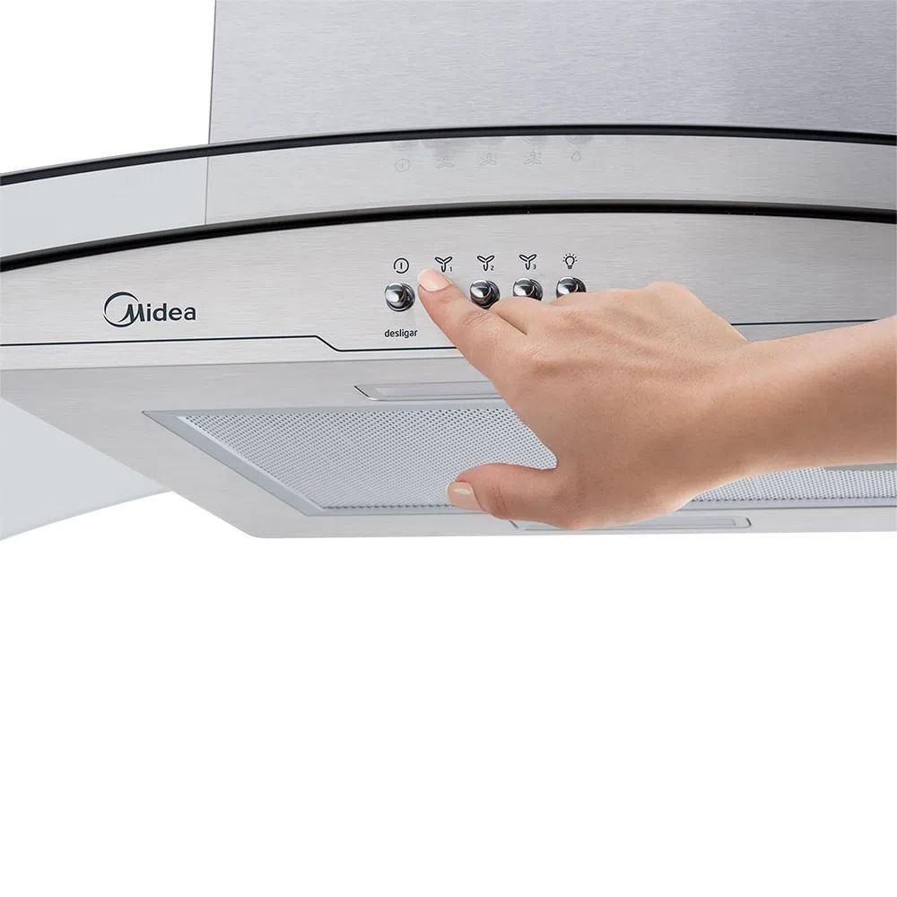 Coifa de Parede Midea 90cm Vidro Inox RGB901 - 127 Volts - Image 5