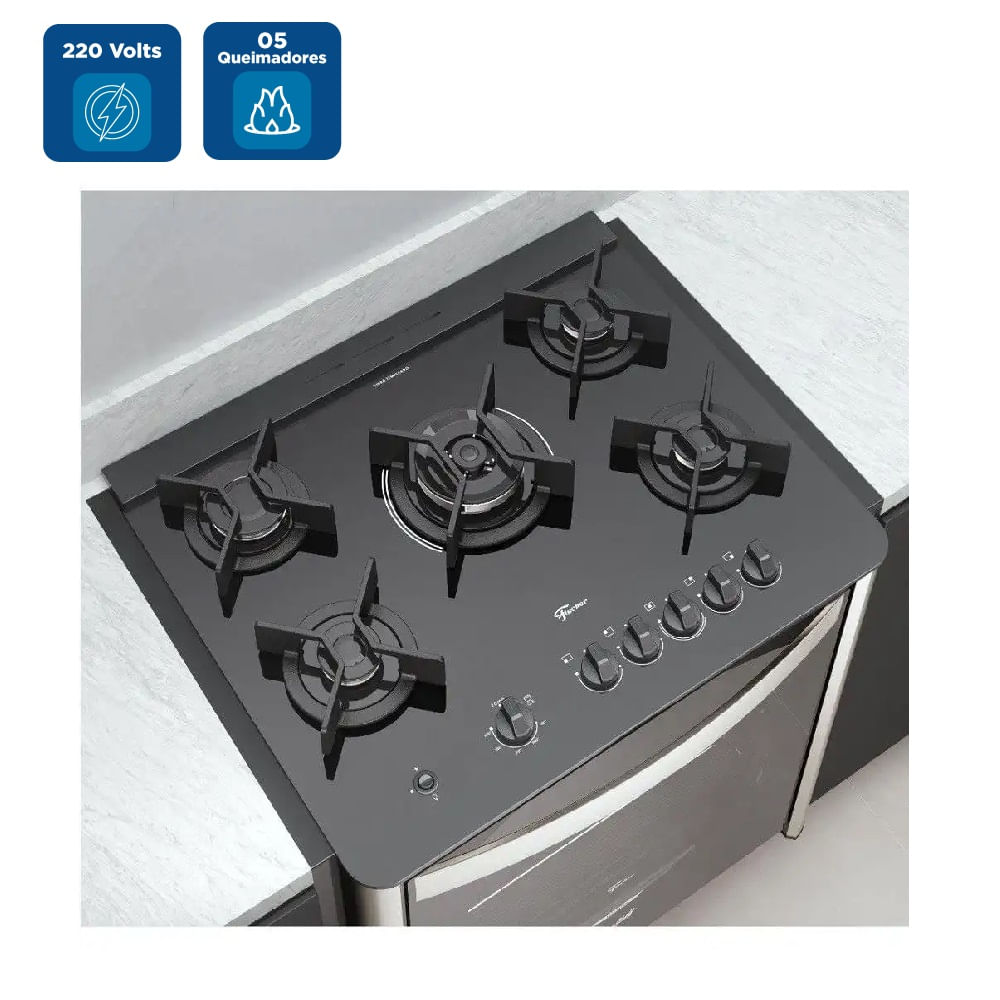 Fogão de Embutir Fischer 5 Bocas Gran Cheff - 220 Volts - Image 2