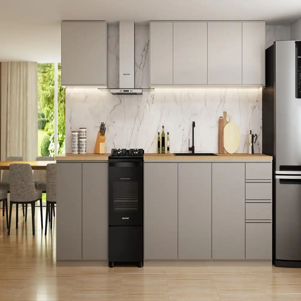 Fogão de Piso Brastemp 4 Bocas Com Mesa De Vidro E Dupla Chama Preto BFO4XAE - Bivolt - Image 7